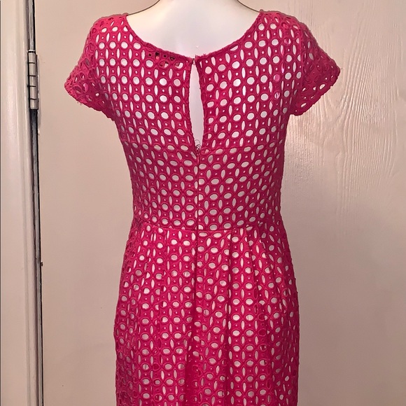 BETSEY JOHNSON HOT PINK CROCHET DRESS - Picture 7 of 9